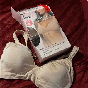 Felina Adaptive Cup Wire Free Bra - Cream & Black